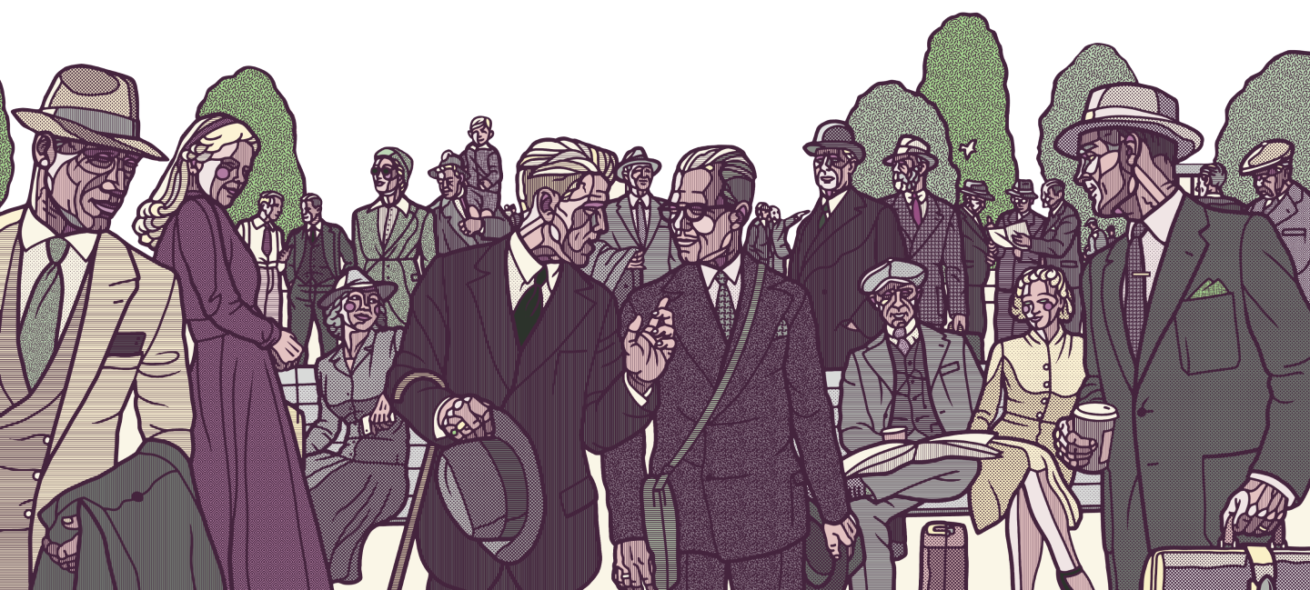 Illustration of people in the park
